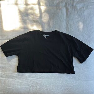 Zara Black Cropped T-Shirt
